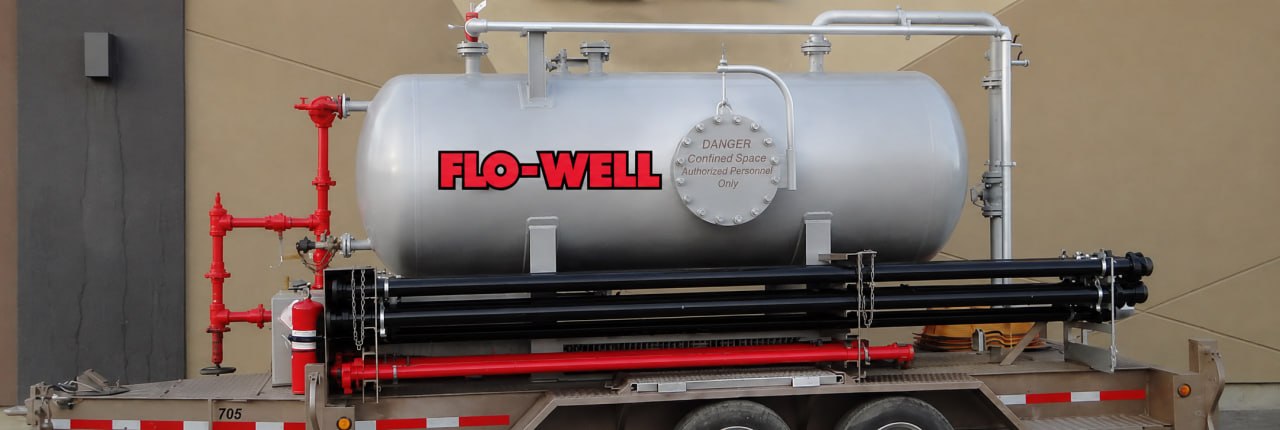 Flo-Well trailer-mounted pressure tank and piping rental unit